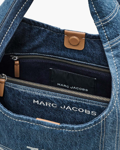 The Patchwork Denim Sack Bag Blue Denim