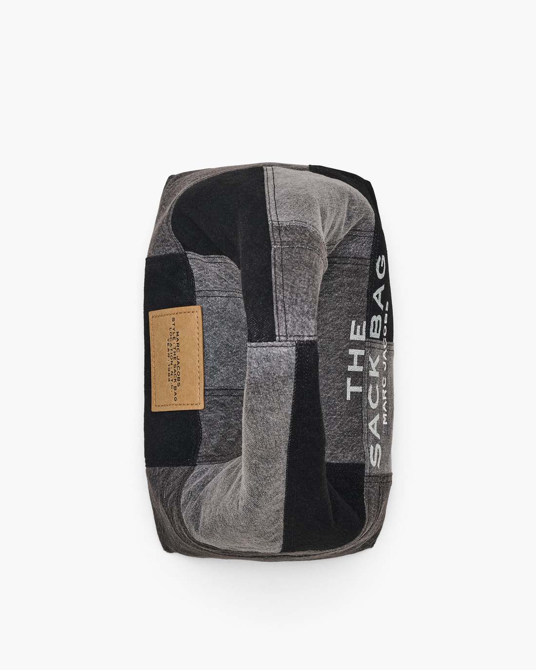 The Patchwork Denim Sack Bag Black Denim