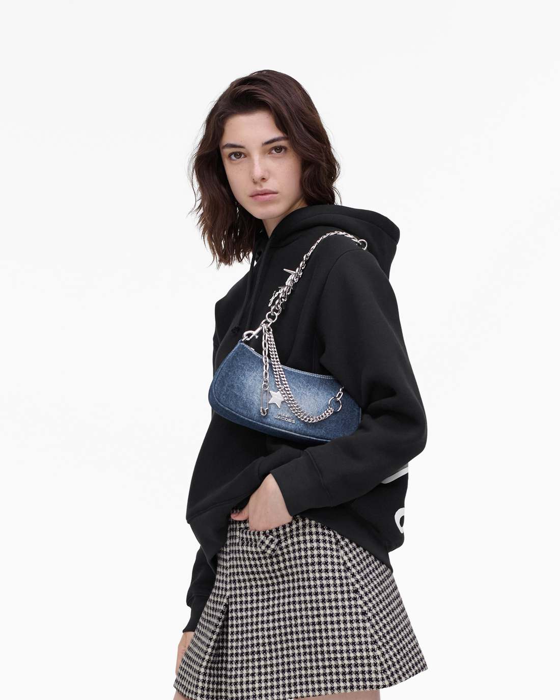The Faded Denim Charm Shoulder Bag Faded Vintage Indigo