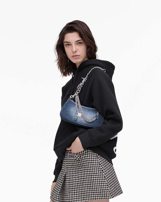 The Faded Denim Charm Shoulder Bag Faded Vintage Indigo