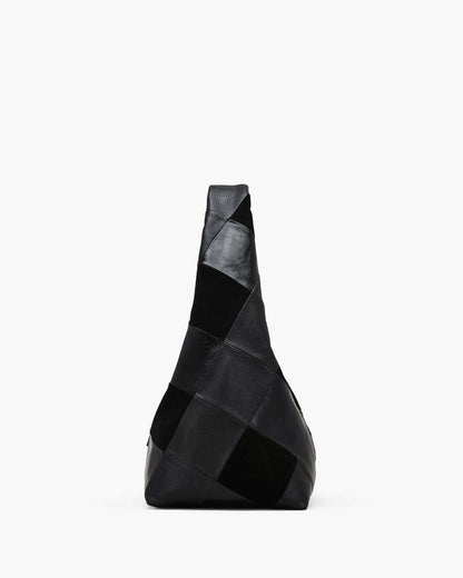 The Suede Patchwork Sack Bag Black Multi