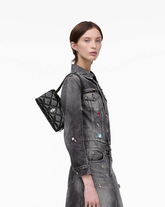 The Quilted Mini Dual Shoulder Bag Black