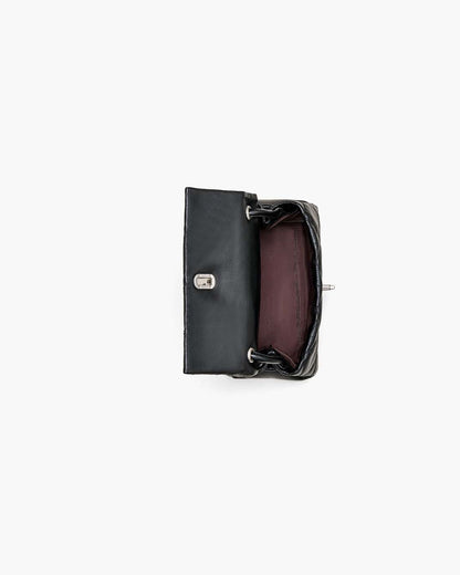 The Quilted Mini Dual Shoulder Bag Black