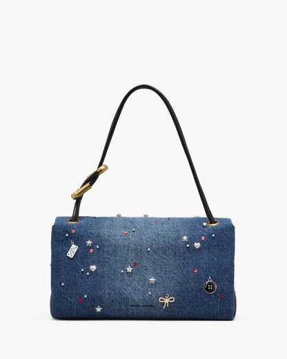 The Trinket Charm Denim Large Dual Bag Medium Wash Multi