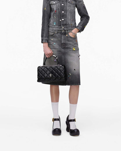 The Quilted Dual Convertible Shoulder Bag Black