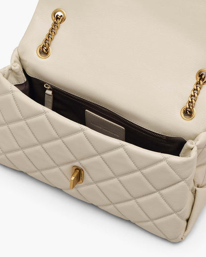 The Quilted Dual Convertible Shoulder Bag Cloud White