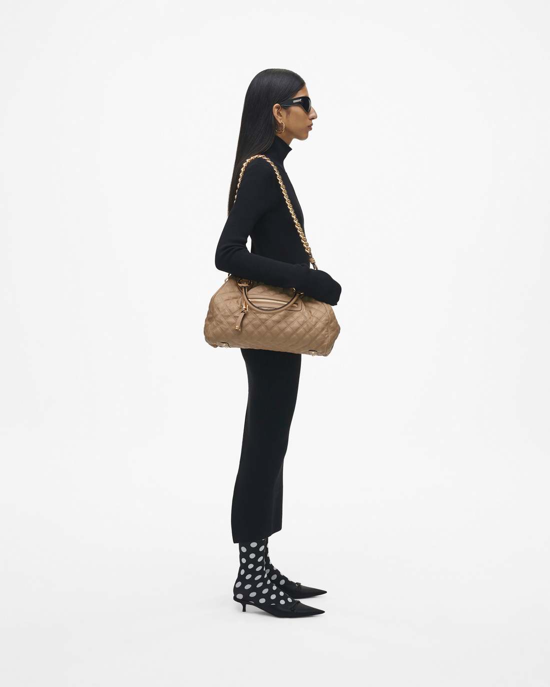 Re-Edition Quilted Leather Stam Bag Camel
