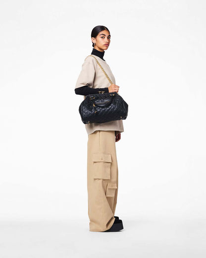 Re-Edition Quilted Leather Stam Bag Black