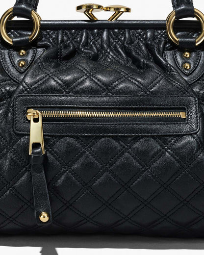 Re-Edition Quilted Leather Stam Bag Black