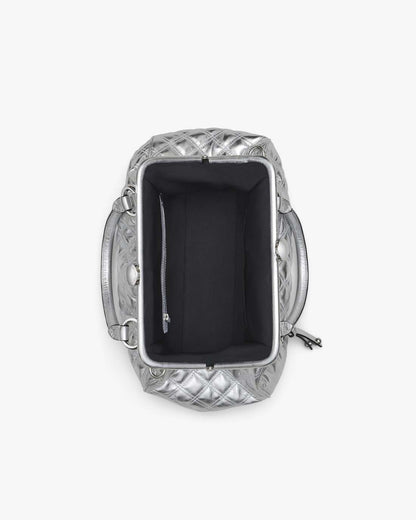 Re-Edition Quilted Metallic Leather Stam Bag Silver