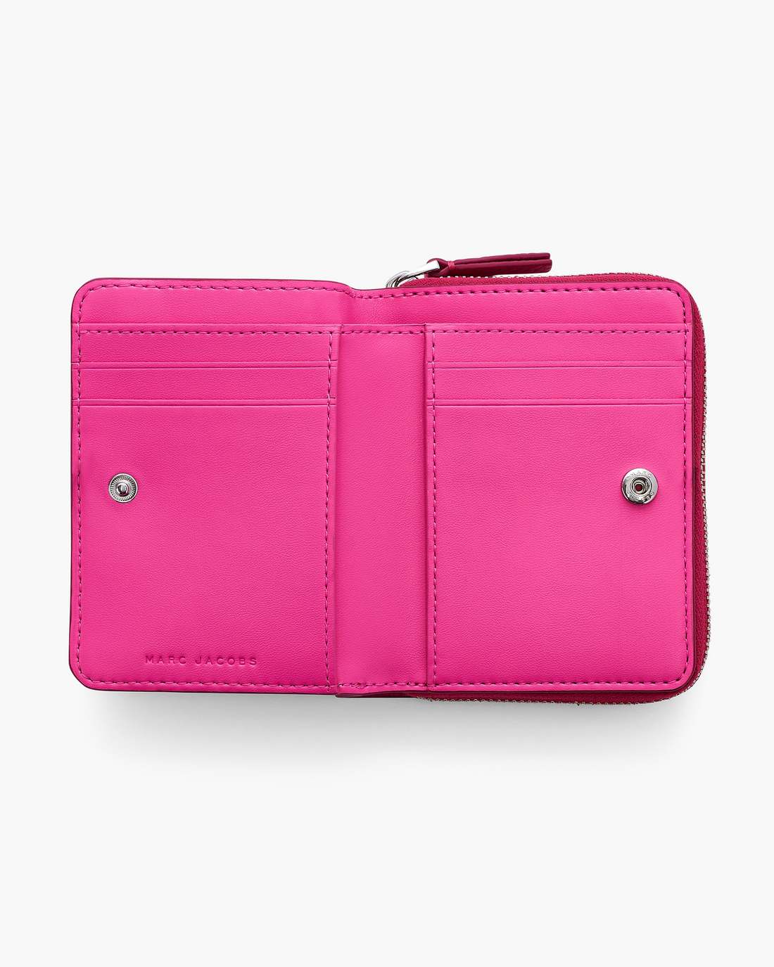 The Leather Mini Compact Wallet Raspberry Pink