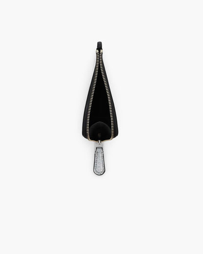 The Coated Glitter Everyday Top Zip Charm Wallet Silver