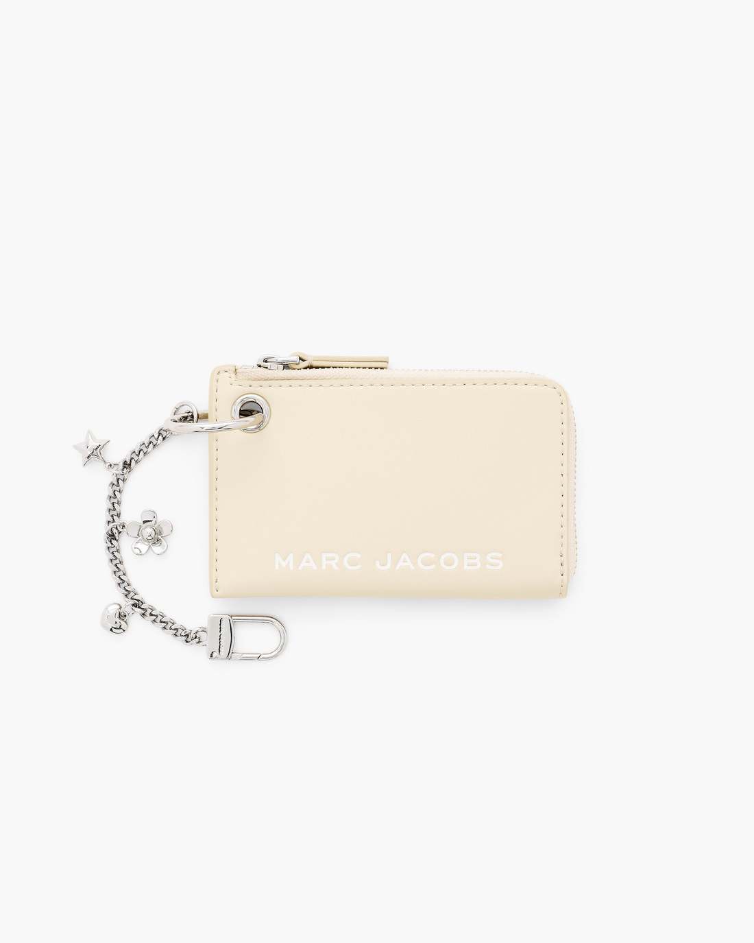 The Top Zip Charm Wallet Cloud White