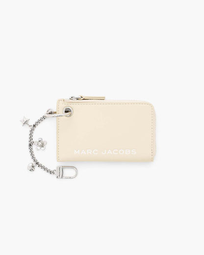 The Top Zip Charm Wallet Cloud White