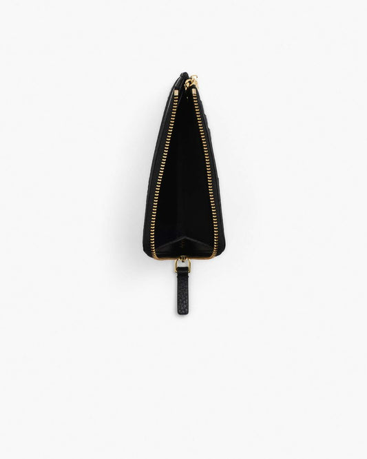 The Leather Top Zip Multi Wallet Black