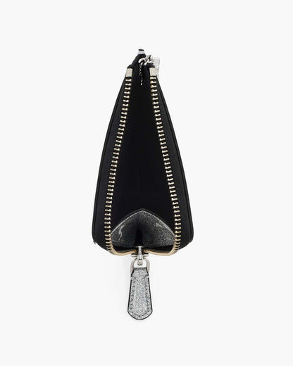 The Coated Glitter Everyday Top Zip Wallet Silver