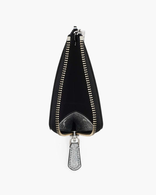 The Coated Glitter Everyday Top Zip Wallet Silver