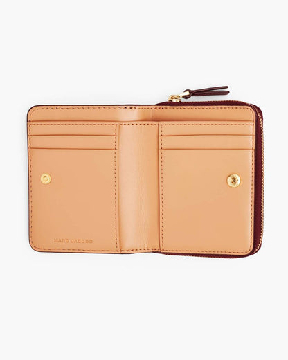 The Leather Mini Compact Wallet Cherry