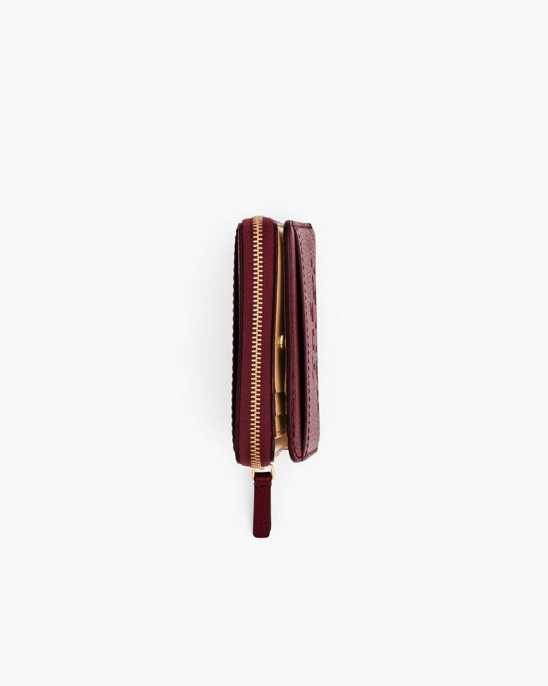 The Leather Mini Compact Wallet Cherry
