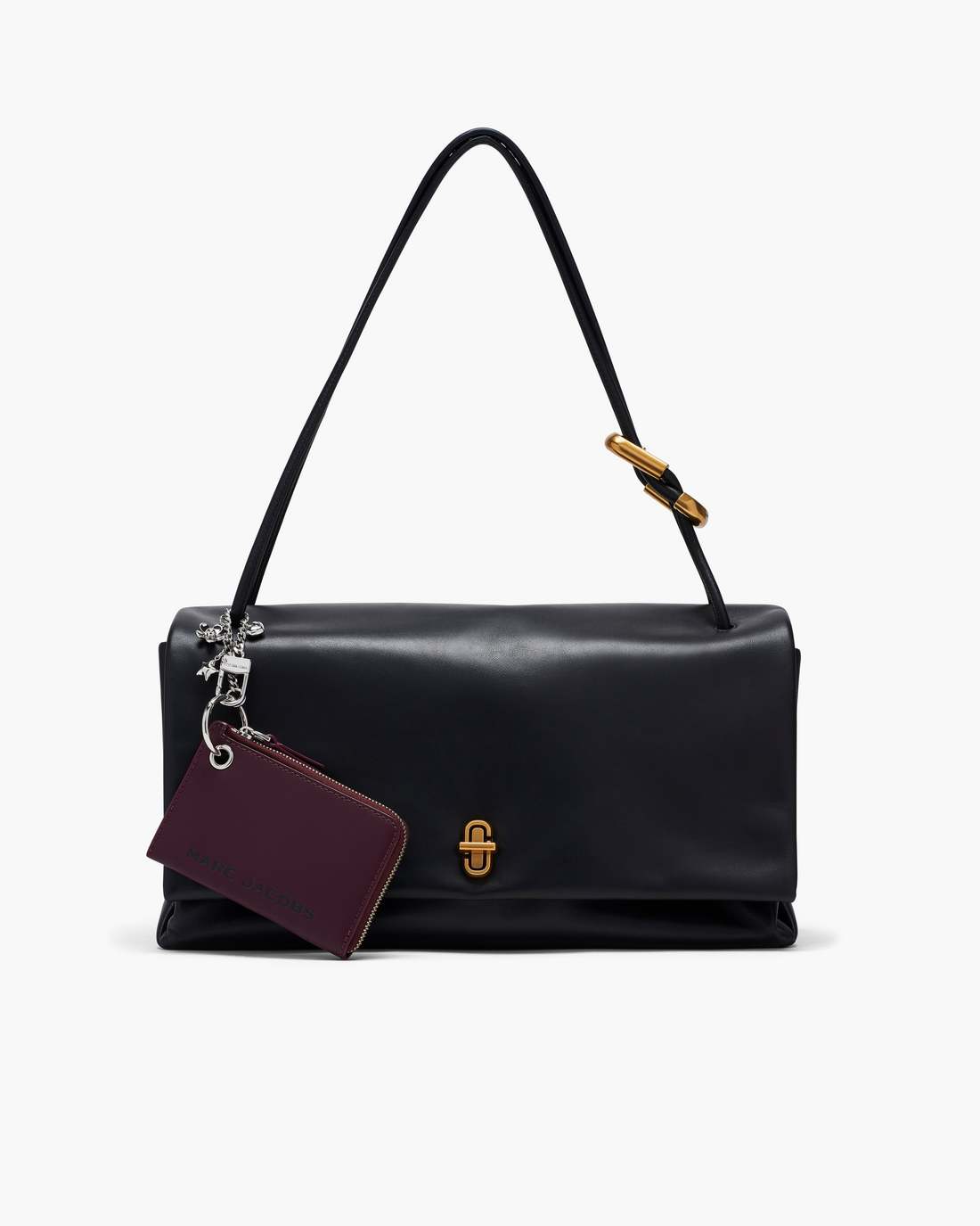 The Top Zip Charm Wallet Dark Plum