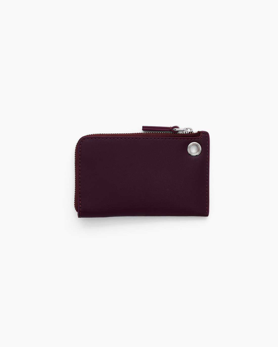 The Top Zip Charm Wallet Dark Plum