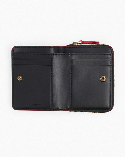 The Leather Mini Compact Wallet True Red