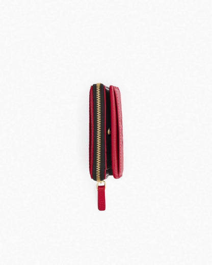 The Leather Mini Compact Wallet True Red