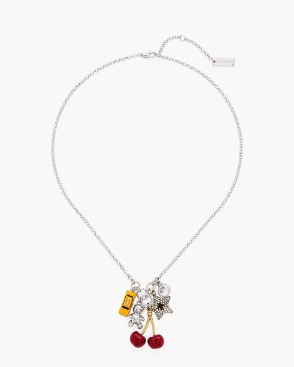 The Trinket Cluster Necklace Silver/Multi