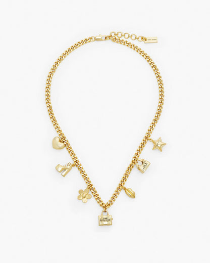 The Mini Icon Charm Necklace Light Antique Gold