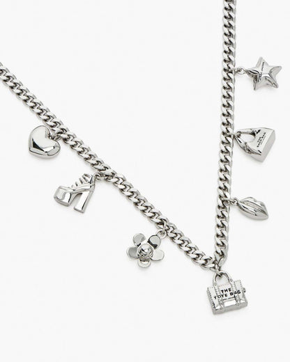 The Mini Icon Charm Necklace Light Antique Silver