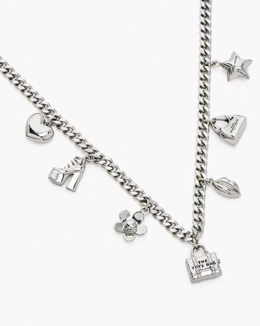 The Mini Icon Charm Necklace Light Antique Silver