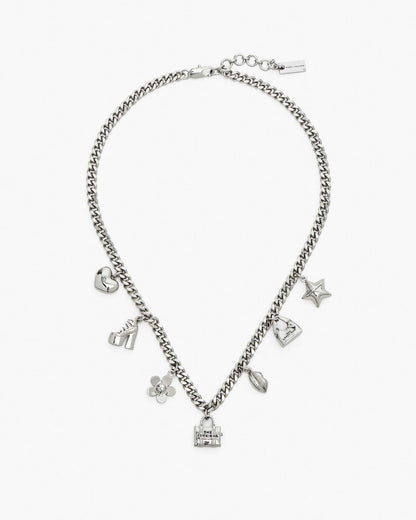 The Mini Icon Charm Necklace Light Antique Silver