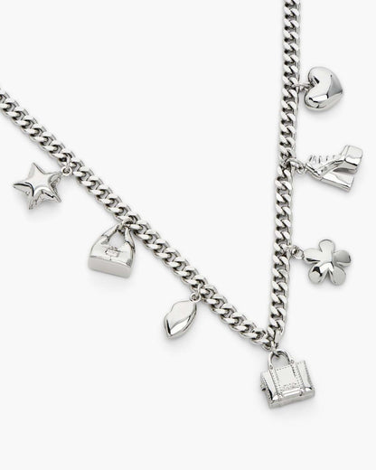 The Mini Icon Charm Necklace Light Antique Silver