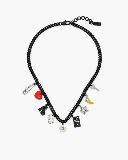 The Collector Charm Necklace Black Multi