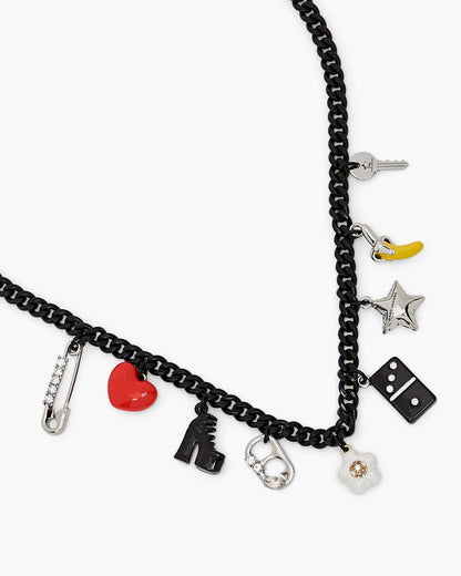 The Collector Charm Necklace Black Multi