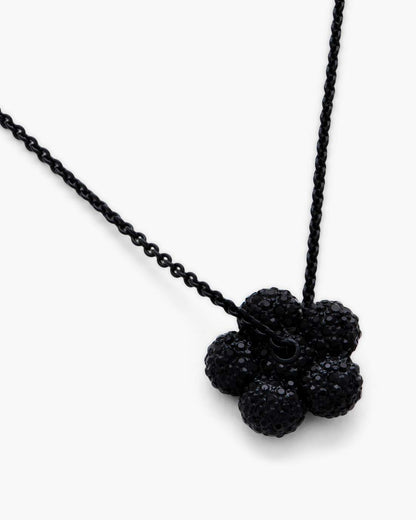The Daisy Pave Necklace Black/Black Crystal