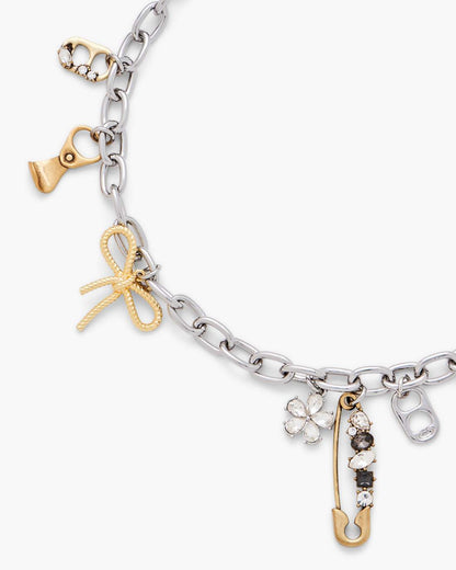 The Grunge Glam Charm Necklace Gold/Silver