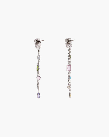 The J Marc Luxe Gem Linear Earrings Silver/Multi