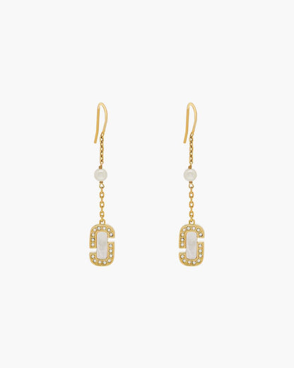 The J Marc Luxe Linear Earrings Gold/Crystal