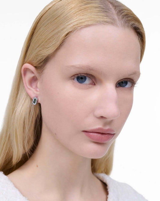 The J Marc Luxe Abalone Earrings Silver/Crystal
