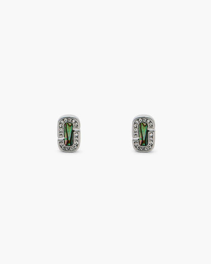 The J Marc Luxe Abalone Earrings Silver/Crystal