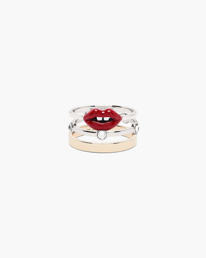 The Lips Ring Set Gold/Silver