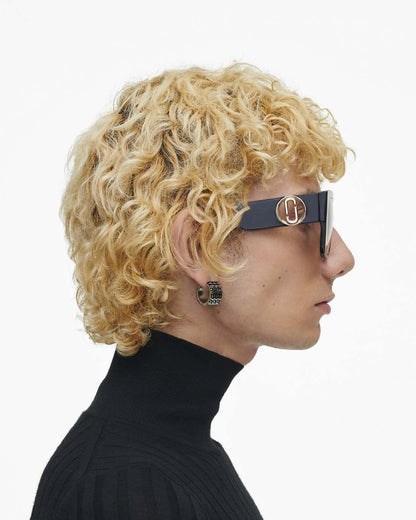 The J Marc Square Cutout Sunglasses Black