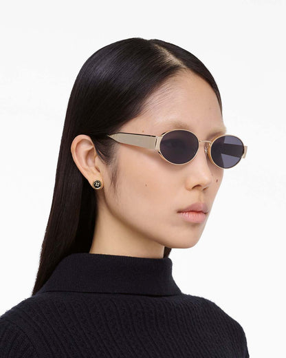 The Classic Logo Round Sunglasses Black/Gold
