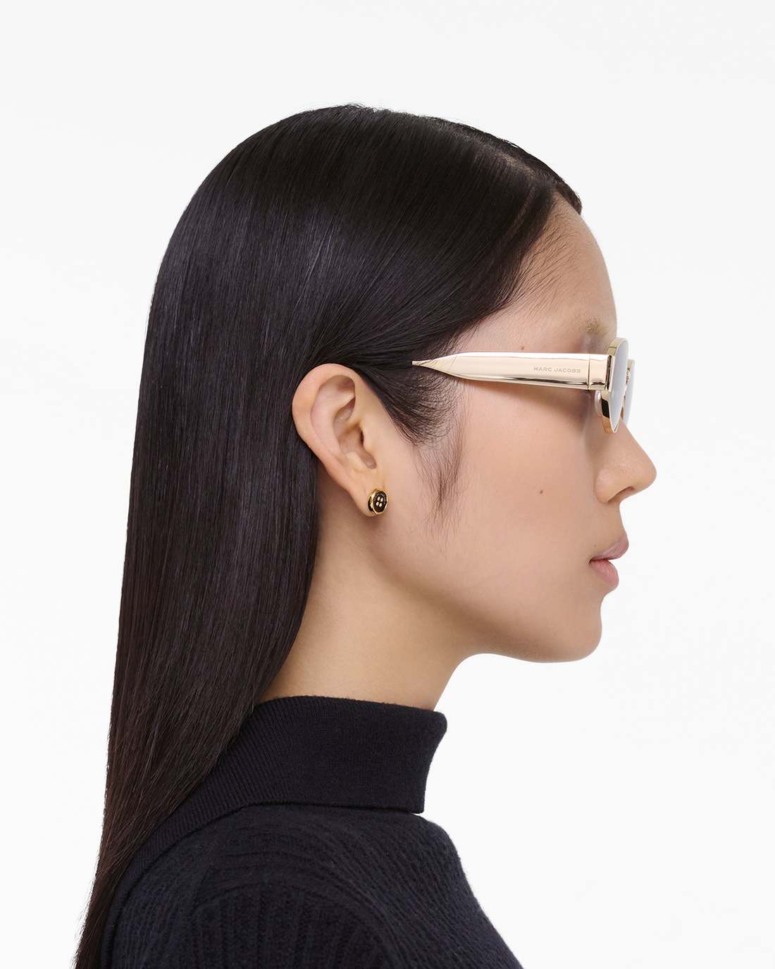 The Classic Logo Round Sunglasses Black/Gold