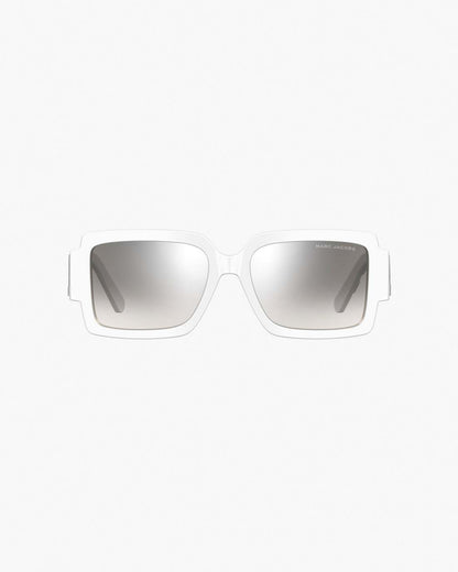 The Bold Logo Square Mirrored Sunglasses White/Grey