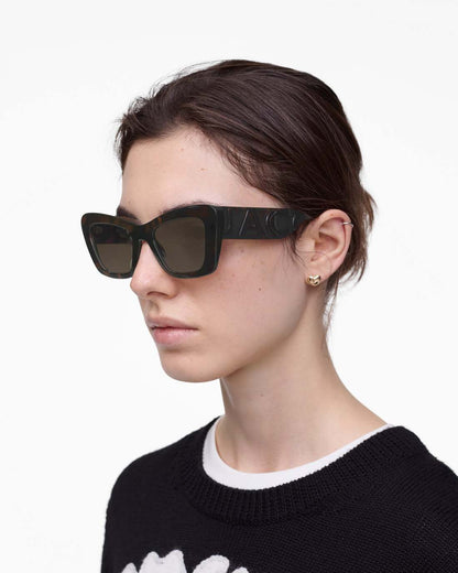 The Bold Logo Cat Eye Sunglasses Havana