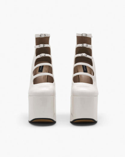 The Patent Leather Kiki Ankle Boot White