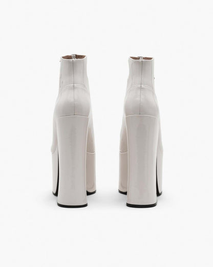 The Patent Leather Kiki Ankle Boot White