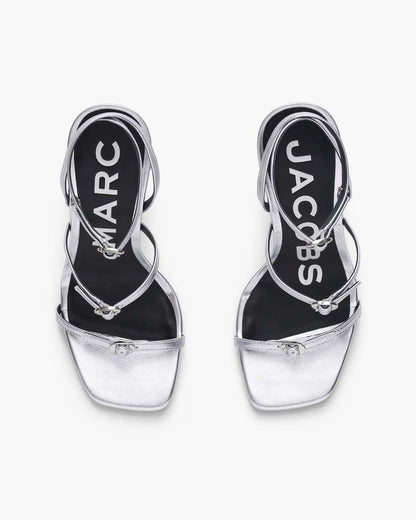 The Metallic Leather Daisy Heel Silver